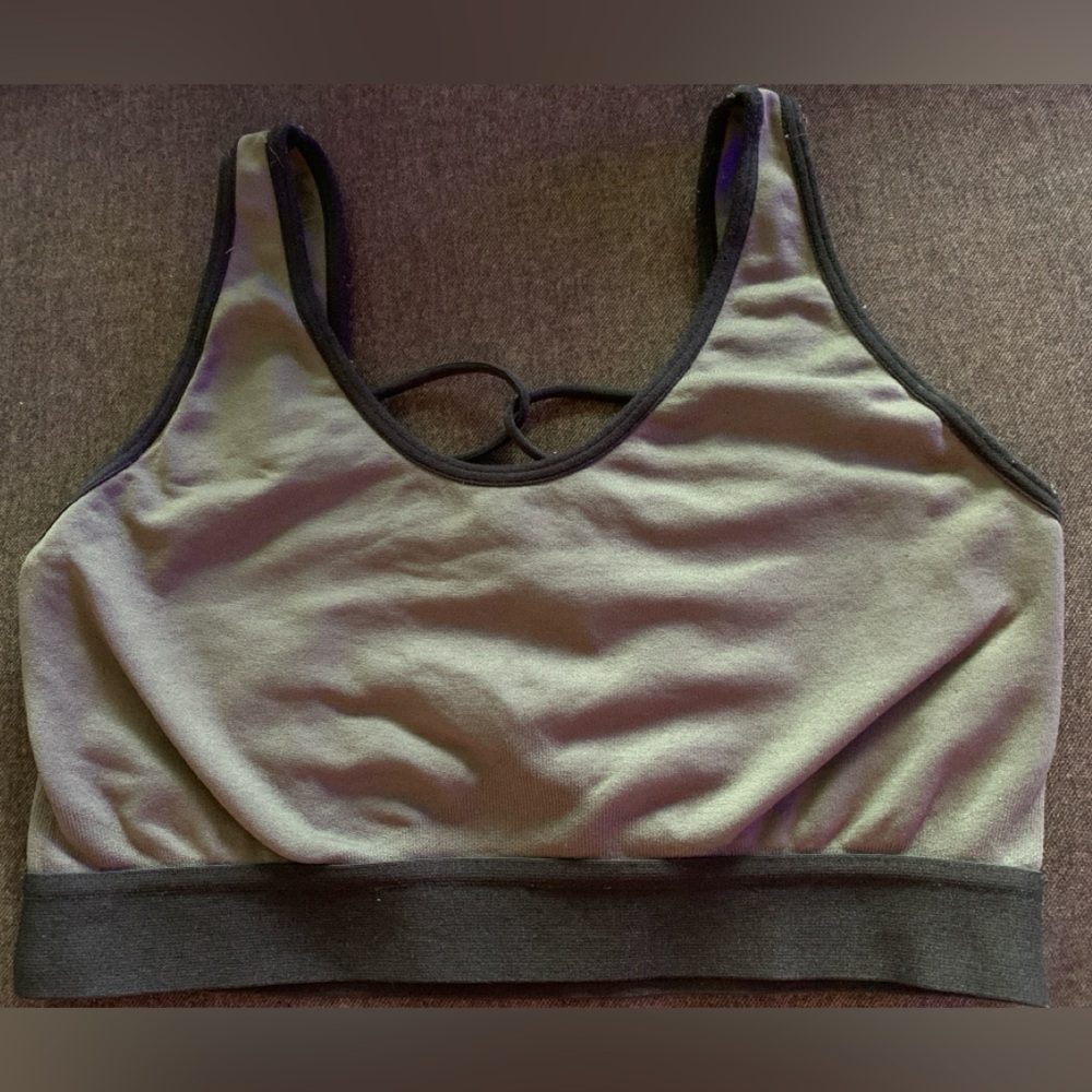 Gray and Black Sports Bra